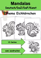 Vorschau - Mal- und Bastelvorlagen - Mandalas Thema Eichhörnchen - Grundschule - Bastelvorlagen - Deckblatt