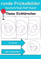 Vorschau - Mal- und Bastelvorlagen - runde Prickelbilder / Fensterbilder Thema Eichhörnchen - Grundschule - Bastelvorlagen - Deckblatt