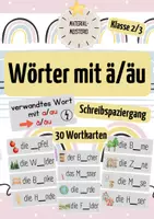 Vorschau - Bildkarten - Wörter mit ä/äu - Schreibspaziergang - Deckblatt