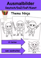Vorschau - Mal- und Bastelvorlagen - Ausmalbilder Thema Ninja - Grundschule - Bastelvorlagen - Deckblatt