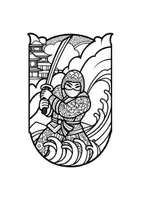 Vorschau - Mal- und Bastelvorlagen - Mandalas Thema Ninja - Grundschule - Bastelvorlagen - Seite 1