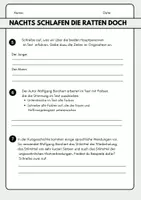 Vorschau - Arbeitsblätter - Nachts schlafen die Ratten doch Aufgaben zum Text - Seite 2