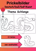 Vorschau - Mal- und Bastelvorlagen - Prickelbilder / Fensterbilder PAKET Thema Schlangen - Grundschule - Bastelvorlagen - Seite 1