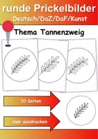 Vorschau - Mal- und Bastelvorlagen - runde Prickelbilder / Fensterbilder Thema Tannenzweige - Grundschule - Bastelvorlagen - Deckblatt