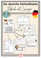 Vorschau - Arbeitsblätter - Die deutsche Nationalhymne: Flipbook - Deckblatt