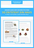 Vorschau - Arbeitsblätter - Technik - So entsteht ein Haus - Deckblatt