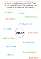 Vorschau - Arbeitsblätter - Wohin & Akkusativ, Wo & Dativ - Deckblatt