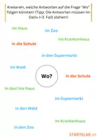 Vorschau - Arbeitsblätter - Wohin & Akkusativ, Wo & Dativ - Seite 1