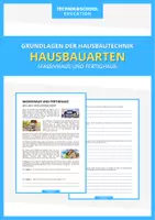 Vorschau - Arbeitsblätter - Technik - Hausbauarten (Massivhaus und Fertighaus) - Deckblatt