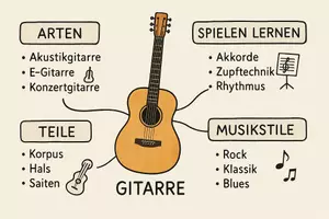 Vorschau - Arbeitsblätter - Arbeitsblatt zum Thema "Gitarre" + Onlineübung & MP3 + Mindmap + Infografik - Seite 2