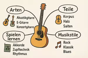 Vorschau - Arbeitsblätter - Arbeitsblatt zum Thema "Gitarre" + Onlineübung & MP3 + Mindmap + Infografik - Seite 3