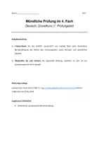 Vorschau - Klassenarbeiten - Mündliche Abiturprüfung Deutsch Kabale und Liebe, Gedicht, Trafikant - Deckblatt