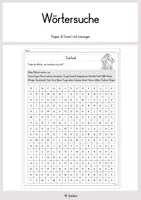 Vorschau - Arbeitsblätter - Wörtersuche: Körper und Sinne (Sachunterricht in Kl. 1 & 2) - Deckblatt