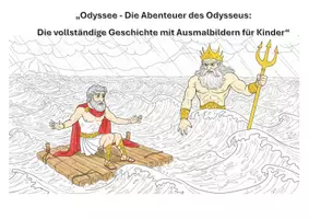 Vorschau - Mal- und Bastelvorlagen - Die Abenteuer des Odysseus, die Geschichte mit Ausmalbilder - Deckblatt