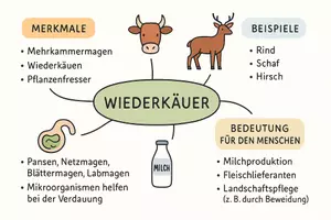 Vorschau - Arbeitsblätter - AB mit Fragen zum Thema "Wiederkäuer" + Lösungsblatt + Mindmap + Infografik - Seite 2