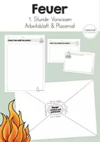Vorschau - Arbeitsblätter - Feuer: Vorwissen Placemat & Arbeitsblatt (1. Stunde) - Deckblatt