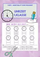 Vorschau - Arbeitsblätter - "Wie spät ist es?" für die 1. und 2. Klasse - Deckblatt