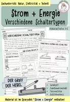 Vorschau - Arbeitsblätter - Strom + Energie - "Verschiedene Schaltertypen" I Kl. 3-5 - Deckblatt