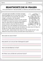 Vorschau - Arbeitsblätter - Leseverständnis Klasse 2/3, Leseverstehen Deutsch - Seite 1