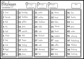Vorschau - Arbeitsblätter - 4. Klasse: Blitzlesen_Lernwörter vom Deutsch-Sprach-Lese-Buch 4 (öbv) - Seite 2
