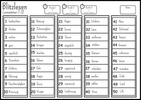 Vorschau - Arbeitsblätter - 4. Klasse: Blitzlesen_Lernwörter vom Deutsch-Sprach-Lese-Buch 4 (öbv) - Seite 3