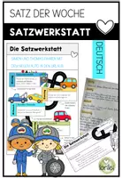 Vorschau - Arbeitsblätter - Satzwerkstatt - spielerisches Grammatiktraining - Deckblatt