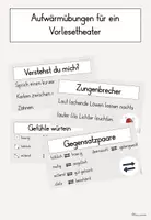 Vorschau - Spiele - Aufwärmübungen Vorlesetheater - Warm-up - Deckblatt