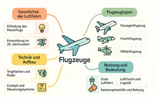 Vorschau - Arbeitsblätter - Arbeitsblatt zum Thema "Flugzeug" + Onlineübung & MP3 + Mindmap + Infografiken - Seite 2