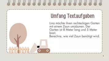 Vorschau - Arbeitsblätter - Umfang, Flächeninhalt und Flächenmaße Präsentation - Seite 3