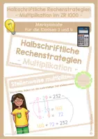 Vorschau - Poster - Halbschriftliche Multiplikation: Rechenstrategien im ZR 1000 - Merkplakat - Deckblatt