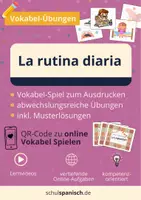 Vorschau - Arbeitsblätter - "La rutina diaria / verbos reflexivos" Vokabel-Spiele + ABs - Deckblatt