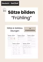 Vorschau - Arbeitsblätter - Sätze bilden Übungen: "Frühling" - Deckblatt