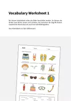 Vorschau - Arbeitsblätter - Beach: Vocabulary Worksheet 1 (Englisch) - Seite 1