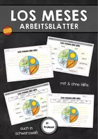 Vorschau - Arbeitsblätter - Los meses - Arbeitsblatt (mit & ohne Hilfe) - Deckblatt