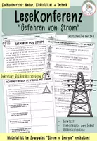 Vorschau - Unterrichtsreihen - Lesekonferenz - "Gefahren von Strom" I Kl. 3-5 - Deckblatt