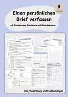 Vorschau - Arbeitsblätter - Einen persönlichen Brief verfassen (inkl. Musterlösung und Feedbackbogen) - Deckblatt
