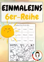 Vorschau - Arbeitsblätter - Einmaleins Rechenpuzzle | 6er-Reihe | Ausmalbild Sommer Edition - Deckblatt