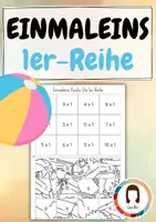 Vorschau - Arbeitsblätter - Materialpaket: Einmaleins Rechenpuzzle | 12 Puzzle | Ausmalbilder Sommer Edition - Seite 1