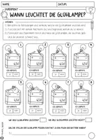 Vorschau - Arbeitsblätter - Experiment- "Wann leuchtet die Lampe?" - Seite 1