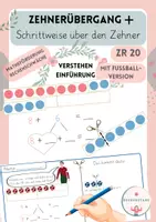 Vorschau - Arbeitsblätter - Zehnerübergang verstehen! ✂️Einführung ✂️ Schrittweise über den Zehner + Matheförderung ⚽ - Deckblatt