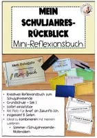 Vorschau - Arbeitsblätter - Schuljahresrückblick Mini Reflexionsbuch Grundschule Sek I - Deckblatt