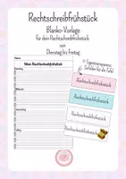 Vorschau - Arbeitsblätter - Rechtschreibfrühstück: Blanko-Vorlage - Deckblatt