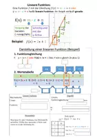 Vorschau - Merkblätter - Wissensspeicher Lineare Funktionen - Deckblatt