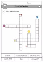 Vorschau - Arbeitsblätter - Sommerferien Sommer Kreuzworträtsel Arbeitsblatt differenziert - DaZ DaF - Seite 2