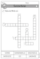 Vorschau - Arbeitsblätter - Sommerferien Sommer Kreuzworträtsel Arbeitsblatt differenziert - DaZ DaF - Seite 3