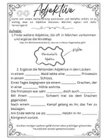 Vorschau - Arbeitsblätter - Übung: Nacherzählung - Adjektive, Satzanfänge, Präteritum. - Seite 1
