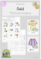 Vorschau - Arbeitsblätter - Materialpaket Geld im ZR 20 / 100 (Klammerkarten, Spiel, Spaziergang) - Seite 1