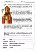 Vorschau - Arbeitsblätter - Der Heilige Blasius (3Arbeitsblätter mit Lösung) - Seite 3