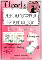 Vorschau - selbst erstellte Cliparts/Grafiken - DIY-Clipart-Set: "Kleine Aufmerksamkeit für deine Lehrerkollegen" (Danke, Kollegen) - Deckblatt