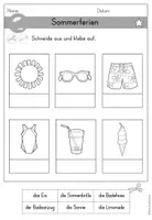 Vorschau - Arbeitsblätter - Sommerferien Sommer Arbeitsblatt Wortschatz differenziert - DaZ DaF - Seite 2